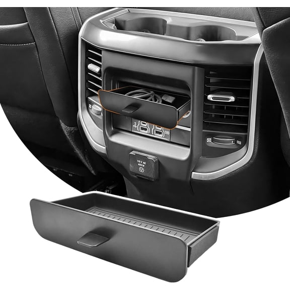 JJMY Rear Seat Storage Tray Drawer Box For 2019-2026 Ram 1500 2500 3500 Accessories