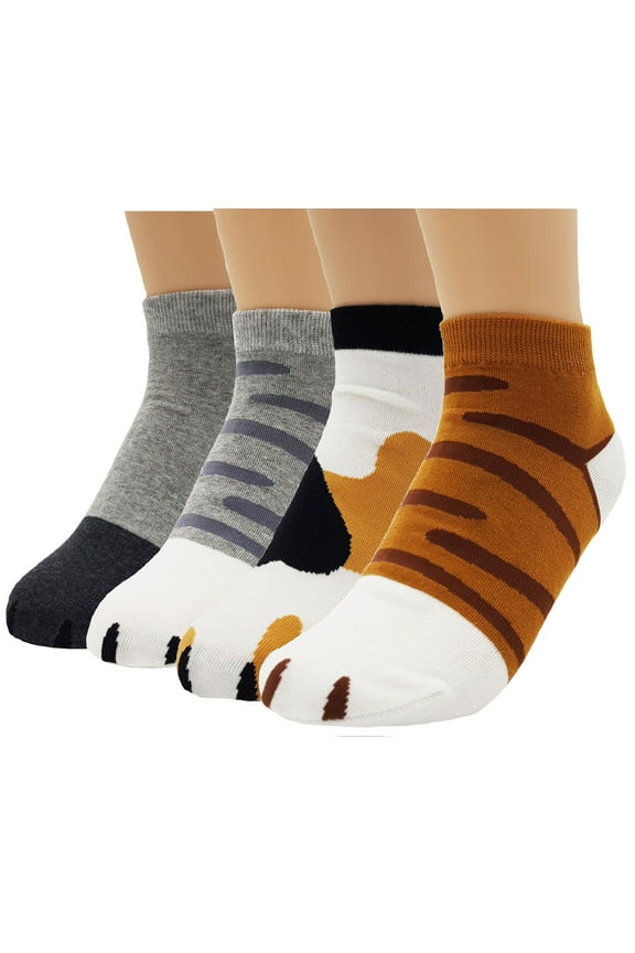 Women's Cute Kitty Cat Paws Socks with Paw Prints on Toes