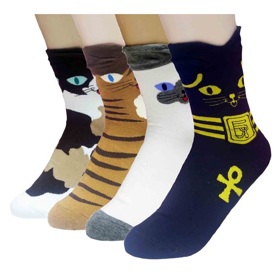 JJMax Women's Kitty Design Socks for Cat Lovers