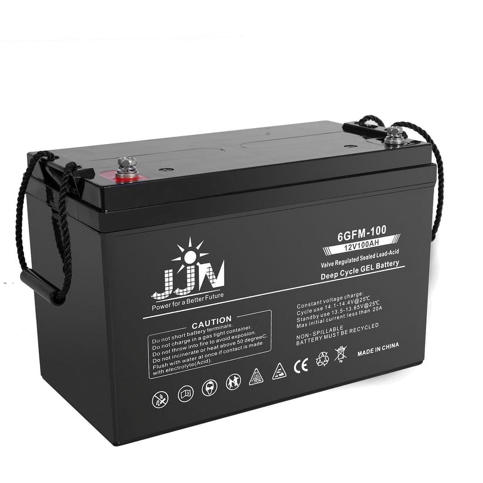 JJN 12V 100ah Deep Cycle Hybrid Gel Battery SLA VRLA Rechargeable Batteries for RV, Backup Power