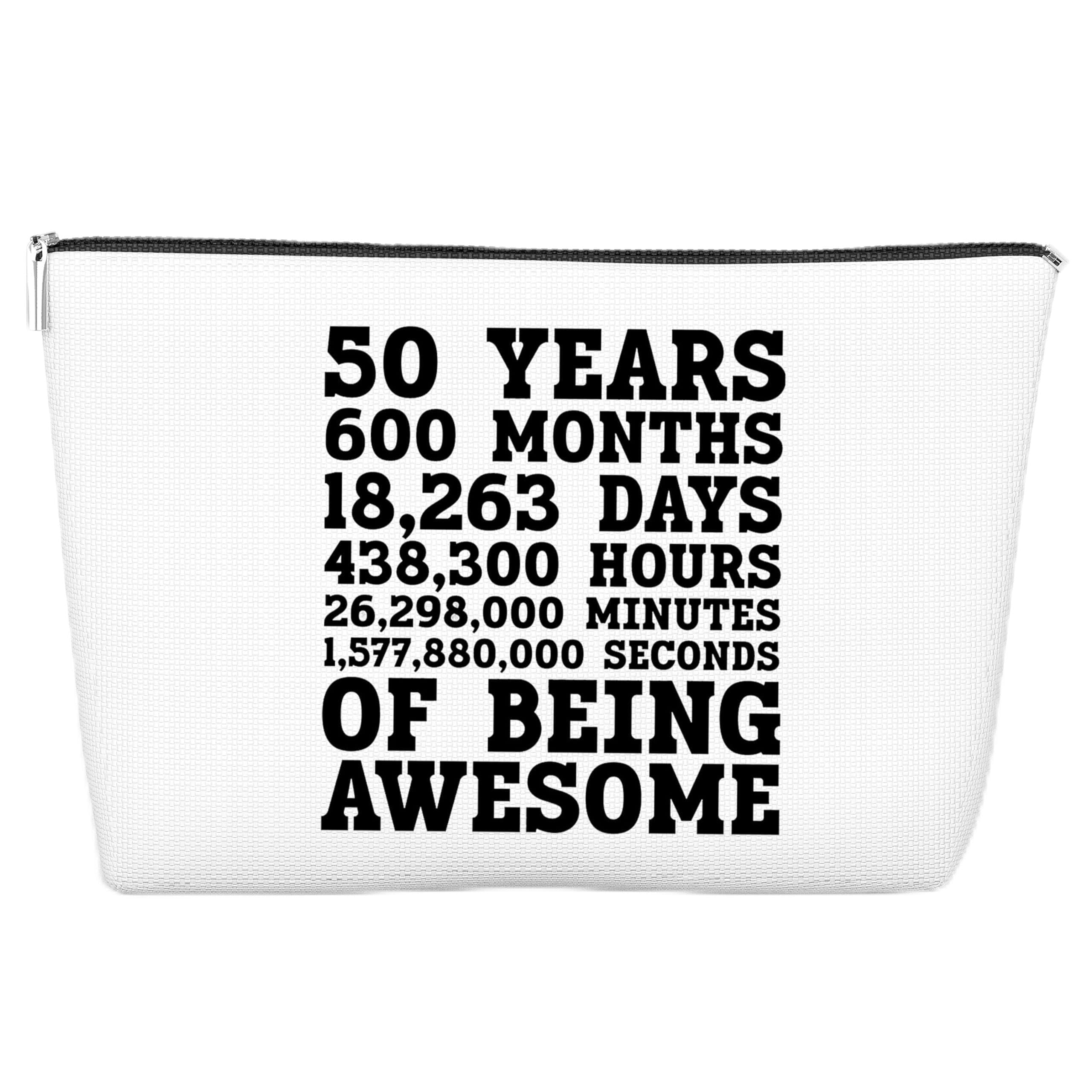 JJOINUS 50th Birthday Makeup Bag for Women, 1973 Anniversary 50 Year