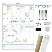 JJPRO Large Dry Erase Wall Calendar 38"x26"- Laminated One Month Giant Whiteboard Calendar for Wall - Vertical Blank Laminated Monthly Calender,Erasable 30 Day Schedule Planner for Home, Office,
