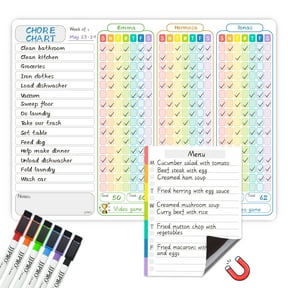 JJPRO Magnetic Chore Chart for Multiple Kids and Adults -14.5"x11" Family Chore Chart for Refrigerator, Behavior Chart for Fridge,Dry Erase Chore Chart for Teens