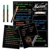 JJPRO Menu Board for Fridge Magnetic Chalkboard with 3 neon color liquid chalk markers
