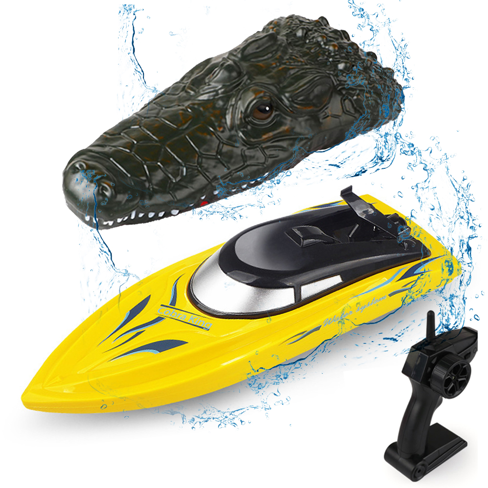 JJRC RC Boat 2.4G HighSpeed Simulation Remote Control Alligator Head
