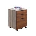 thumbnail image 1 of JJS 3 Drawer Rolling Wood File Cabinet with Locking Wheels for A4 or Letter Size Brown Drawer, 1 of 7