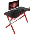 thumbnail image 1 of JJS 48" Home Office R-Shaped Gaming Computer Desk with Free Mouse Keyboard Pad Black/Red, 1 of 6