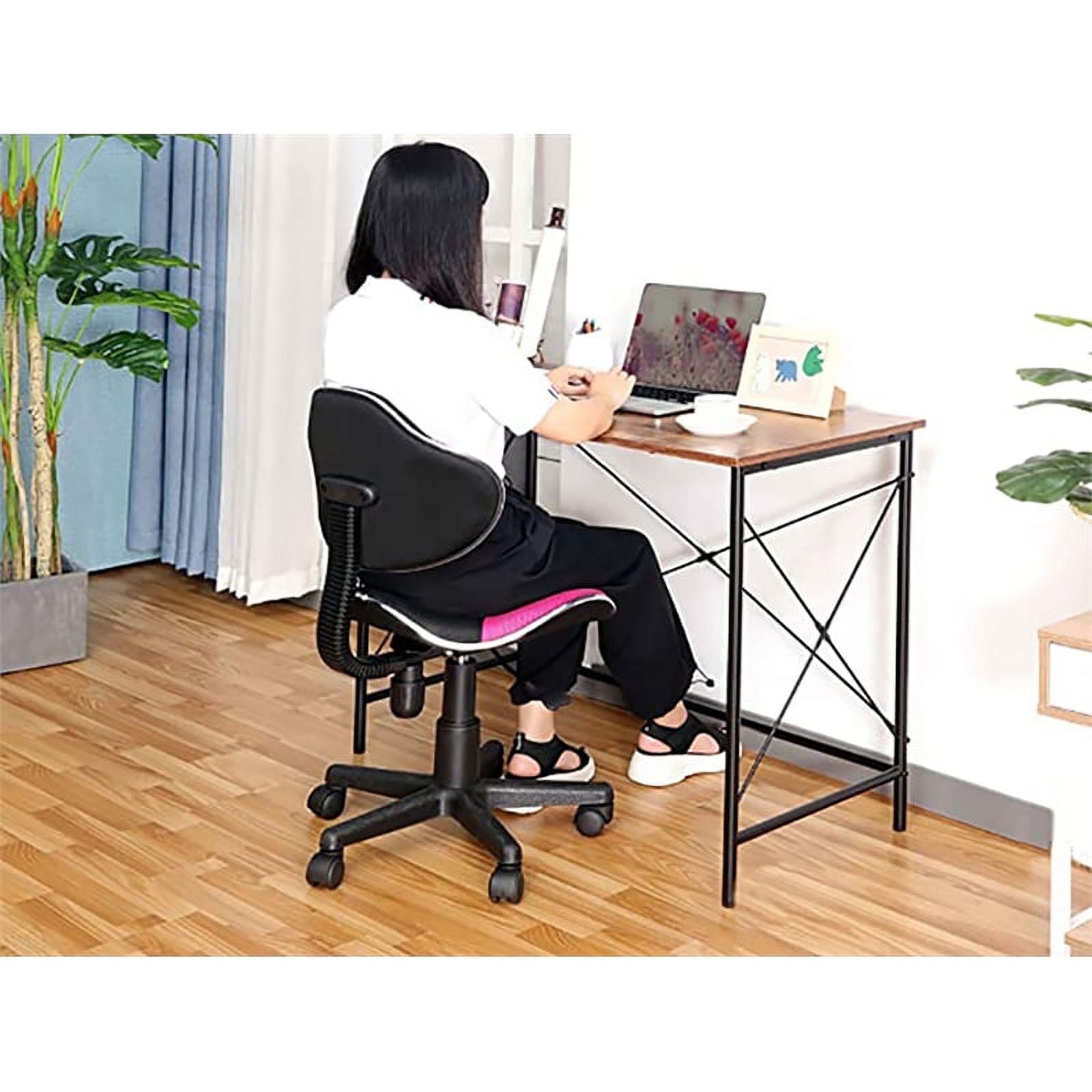 JJS Home Office Low Back Computer Executive Chair, Ergonomic Mesh Chair with Extra Large Base and Pads, Black/Pink