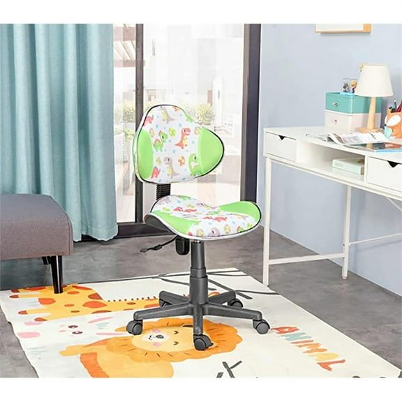 JJS Home Office Low Back Computer Executive Chair, Ergonomic Mesh Chair with Extra Large Base and Pads, GreenDinosaur