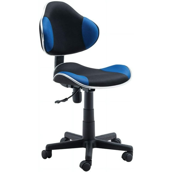 JJS Home Office Low Back Computer Executive Chair, Ergonomic Mesh Chair with Extra Large Base and Pads, BLK-BLU
