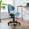 thumbnail image 1 of JJS Home Office Low Back Computer Executive Chair, Ergonomic Mesh Chair with Extra Large Base and Pads, Grey/Blue, 1 of 7