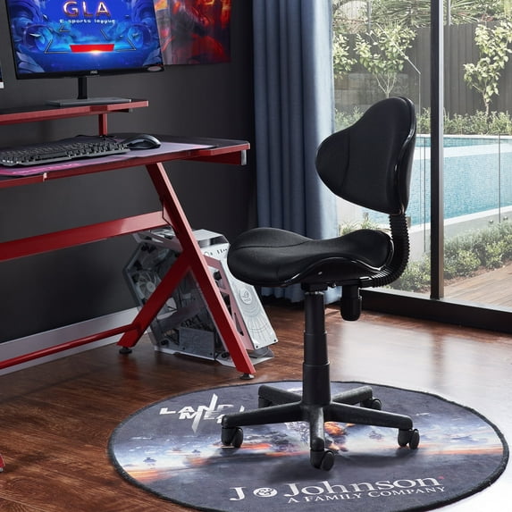 JJS Home Office Low Back Computer Executive Chair, Ergonomic Mesh Chair with Extra Large Base and Pads,Black