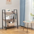thumbnail image 1 of JJS Industrial 3-Tier Bookshelf, Freestanding Rustic Display Bookcase Storage Rack Shelf Plant Stand for Living Room Home Office, Brown, 1 of 9