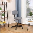 thumbnail image 1 of JJS Low Back Metal Armless Computer Chair with Thick Seat Cushion Pad in Gray, 1 of 6
