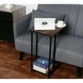 thumbnail image 1 of JJS Side End C Table for Sofa, Living Room Couch Table Snack Table That Slide Under for Small Spaces Rustic Brown, 1 of 5
