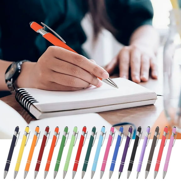 JJV 10 Pcs Retractable 0.5mm Gel Pens with Soft Touchscreen Stylus Tip Fast Dry, Smooth Writing Gel Ink Pens for Drawing, Writing Planner Office Supplies 5.9 Inch Each