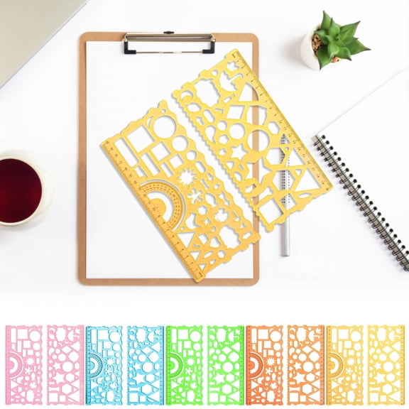 JJV 2 Pcs Circle Template, Geometric Drawings Stencils, Plastic Drafting Digital Drawing Set, Geometric Drawings Stencils Rulers Suitable for Office Supplies