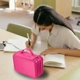 thumbnail image 1 of JJV 72-Slot Cloth Pencil Organizer with 3 Independent Zippered Compartments, Large Capacity Storage Bag for Art Pens, Makeup Brushes, and Tools, 7.9 x 3.2 x 5 Inch, 1 of 8
