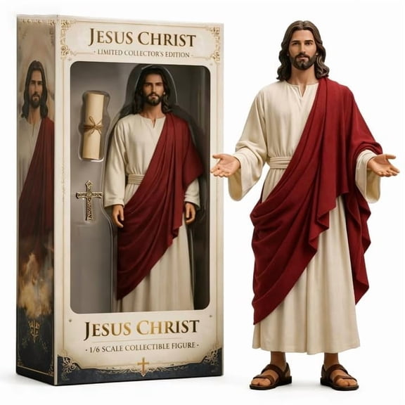 JJV Christ Limited Collectors Edition 1/6 Scale Resin Religious Statue Handmade Jesus Figure for Home Altar Shelf Desk Decor Spiritual Gift Collection 7x3.8x3 Inch