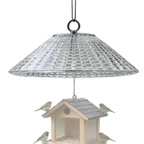 JJV Large Clear Bird Feeder Rain Guard Waterproof Dome Shield with Yellowing Resistant Material and Adjustable Clasp Fits Tube Tray and Feeders Keeps Dry