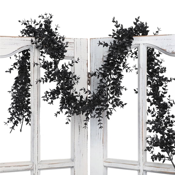 JJV Realistic Black Artificial Wall Hanging Vine for Thanksgiving Halloween Decor Gothic Style Plastic Flexible Bendable Iron Wire Inside for Easy Shaping 70 Inch Long