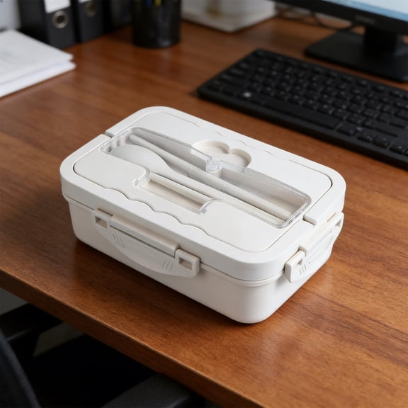 JJV Wheats Straw Insulated Lunch Box for Students Compartmentalized Microwave-Safe for Cafeterias and Office Workers Plastic Lunch Box with Lid