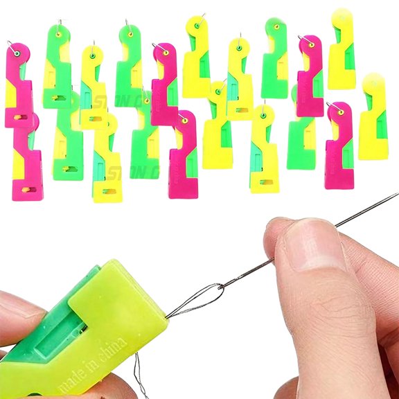 JJYY 10Pcs/20Pcs Easy Threader for Elderly - Automatic Sewing Needle Guide Device for Sewing Machines and Hand Sewing, Convenient Threading Solution