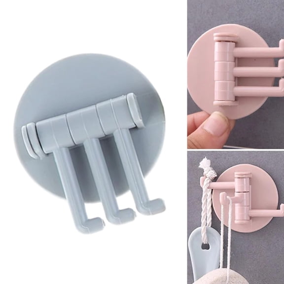 JJYY 1PC/2Pcs/4Pcs Swivel Hook Universal Hooks - Wall Mounted ABS Plastic Strong Multi-Folding Swing Arms, Self-Adhesive Hanger for Home Organization and Decoration