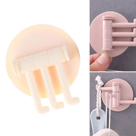 JJYY 1PC/2Pcs/4Pcs Swivel Hook Universal Hooks - Wall Mounted ABS Plastic Strong Multi-Folding Swing Arms, Self-Adhesive Hanger for Home Organization and Decoration