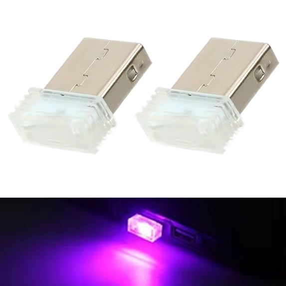 JJYY 1PC/2Pcs/4Pcs Universal Mini USB LED Atmosphere Lights - Romantic 5V Plug-In Lamp for Interior Ambient Lighting, Car Accessories, and Home Decor