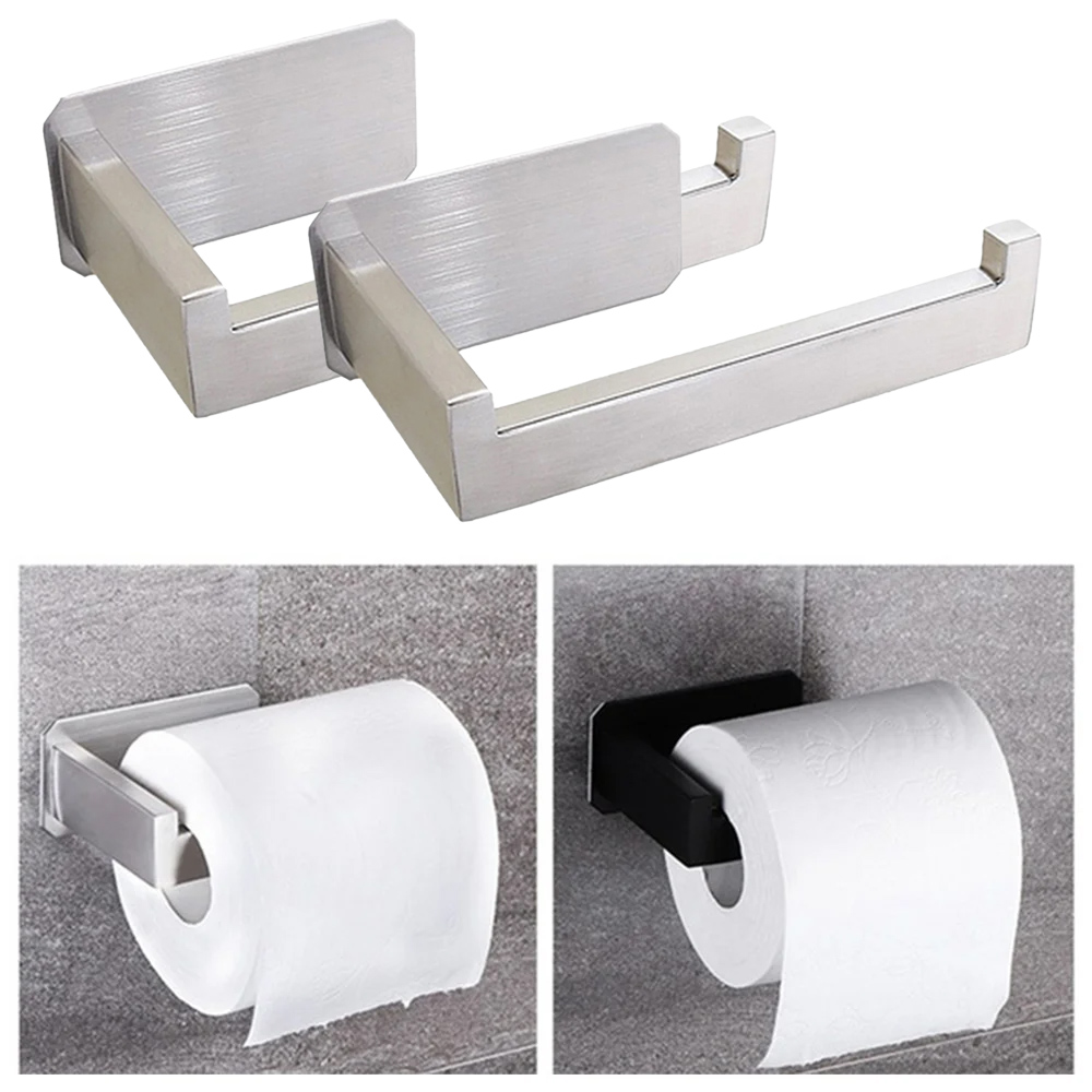 JJYY 1PC/2Pcs High Quality 304 Stainless Steel Nail-Free Rolling Paper Holder - Durable Bathroom Toilet Paper Dispenser with Easy Installation