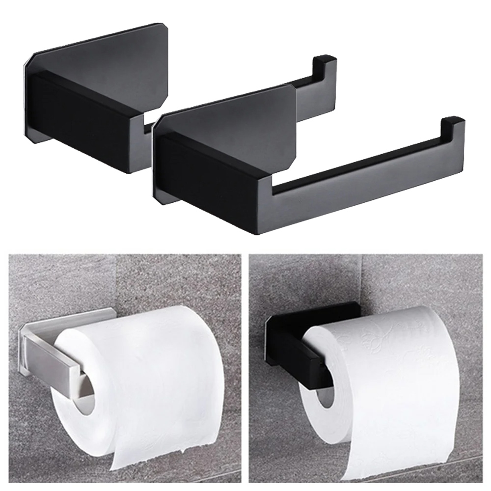 JJYY 1PC/2Pcs High Quality 304 Stainless Steel Nail-Free Rolling Paper Holder - Durable Bathroom Toilet Paper Dispenser with Easy Installation