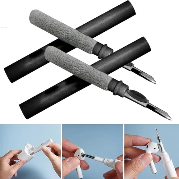 JJYY 1PC/2Pcs Multifunction Earbuds Cleaning Pen Kit - Durable Clean Pen with Brush for Earphone, Charging Box, Laptop, Camera Lens, and Earphone Case Maintenance