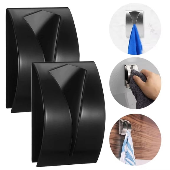 JJYY 1PC/2Pcs Self-Adhesive Towel Holders and Hooks – No Drilling Required – Convenient Hand Towel and Tea Towel Hangers for Bathroom and Kitchen – Easy-to-Install Rack for Quick Access