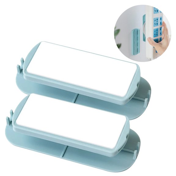 JJYY 1PC/2Pcs Self-Adhesive Wall-Mounted Power Strip Holder - Punch-Free Plug and Cable Organizer, Seamless Socket Fixer for Home and Office