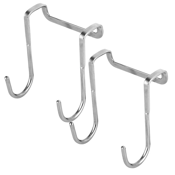 JJYY 1PC/2Pcs Silver Stainless Steel Non-Perforated Multi-Purpose Double S Hooks – Versatile Hanging Solution for Kitchen, Bedroom, Office, and Home Organization