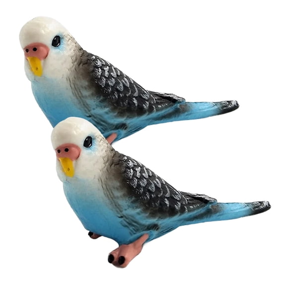 JJYY 1PC/2Pcs Simulation Forest Parrot Figurines - Miniature Animal Model Bird Figurine, Fairy PVC Plastic Craft Decoration, Zoo Statue Toys