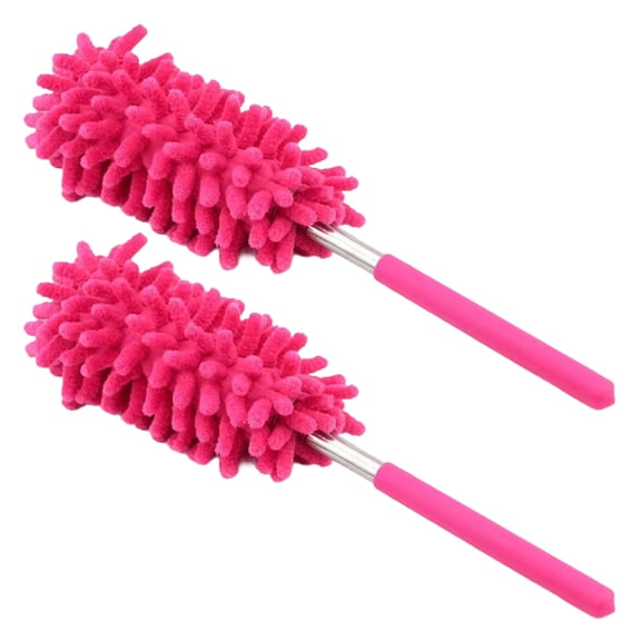 JJYY 1PC/2Pcs Stainless Steel Telescopic Feather Duster - Lengthened Chenille Multi-functional Duster, Extendable Household Cleaning Tool
