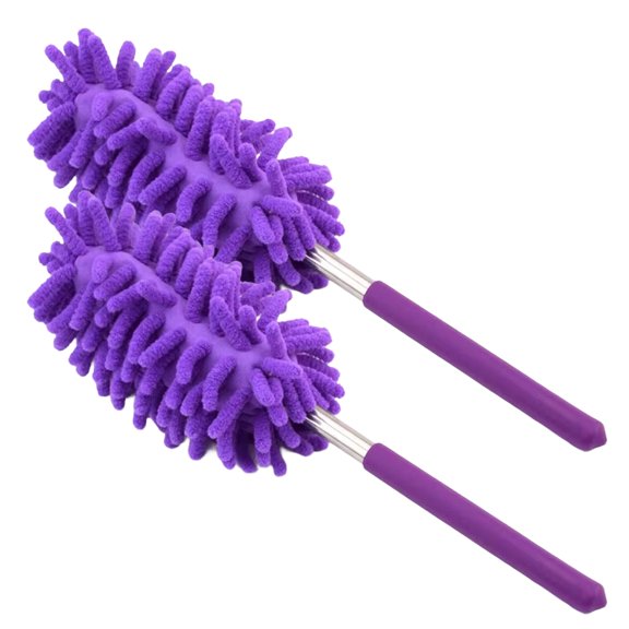 JJYY 1PC/2Pcs Stainless Steel Telescopic Feather Duster - Lengthened Chenille Multi-functional Duster, Extendable Household Cleaning Tool