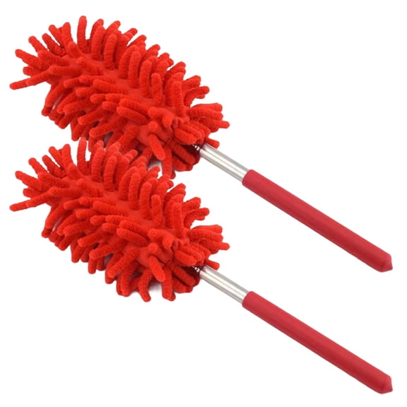 JJYY 1PC/2Pcs Stainless Steel Telescopic Feather Duster - Lengthened Chenille Multi-functional Duster, Extendable Household Cleaning Tool