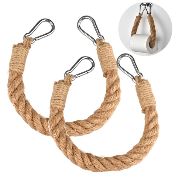 JJYY 1PC/2Pcs Vintage Towel Hanging Rope & Toilet Paper Holder - Rustic Home and Hotel Bathroom Decor Supplies, Perfect for Hanging Towels and Toilet Paper in a Stylish Way