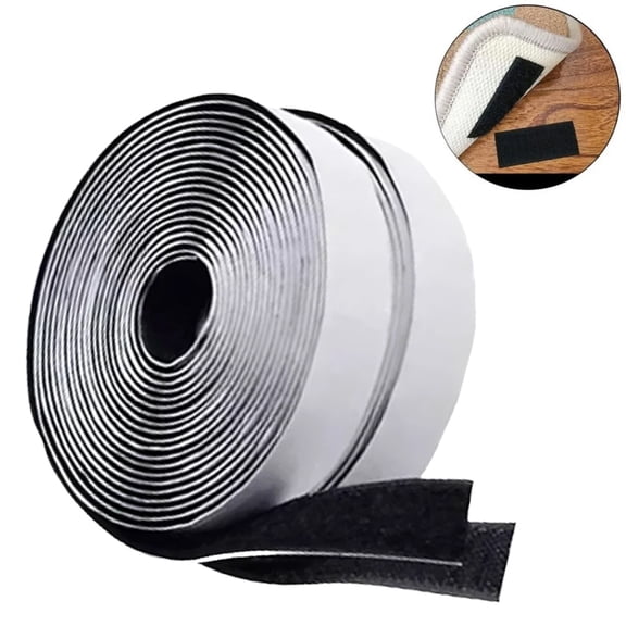 JJYY 1Pair/2Pair 1M Strong Self-Adhesive Hook and Loop Tape: Durable Nylon Adhesive Tape with High-Strength Glue for Securing Car Foot Mats, Door Curtains, Screens, and Household Items