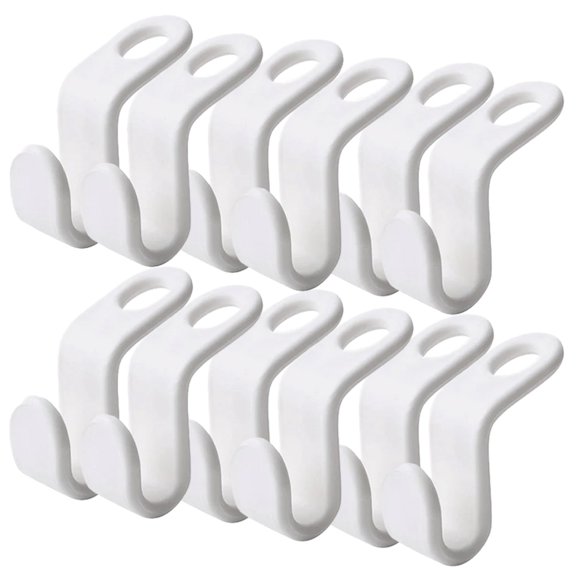JJYY 6Pcs/12Pcs Hanger Attachment Hook - Space-Saving Folding Clothes Rack Connectors for Wardrobe Organization, Hanging Storage Solutions