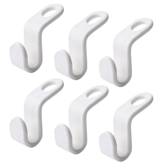 JJYY 6Pcs/12Pcs Hanger Attachment Hook - Space-Saving Folding Clothes Rack Connectors for Wardrobe Organization, Hanging Storage Solutions