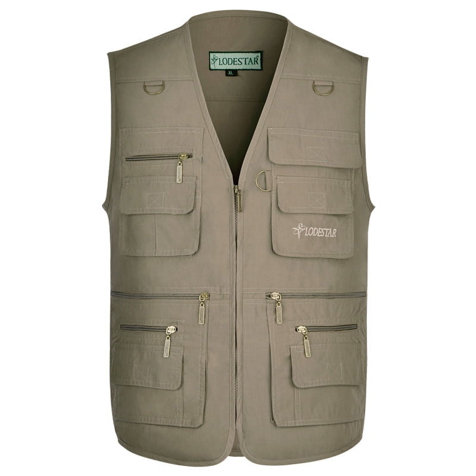 JJZXX Mens Gilet Waistcoat Safari Multi Pocket Fishing Hunting Hiking