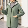 thumbnail image 1 of Jackets for Women Ndbuld Women's Coat Mid-length Quilted Jacket Ultra Lightweight Warm Foldable Hooded Women's Down Jacket on Clearnce,M-3XL,Green, 1 of 5