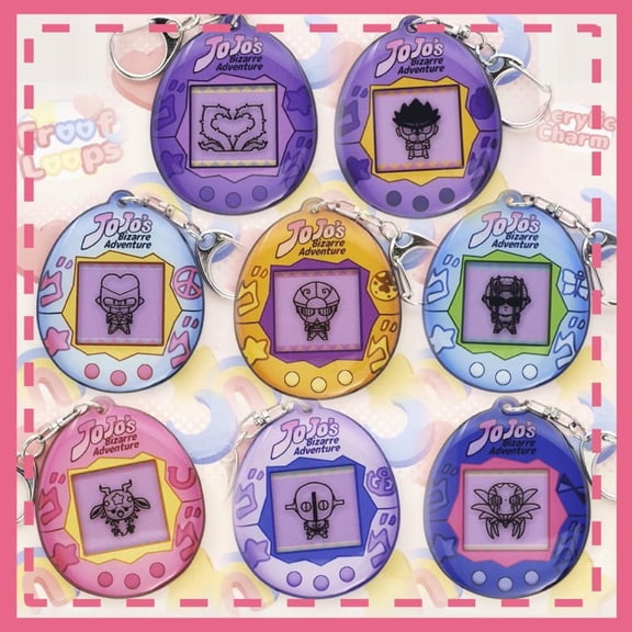 JJgotchi 3D Acrylic Keychain Charm 2.25 inch | Bizarre Tamagotchi Anime Fanart (1 keychain)