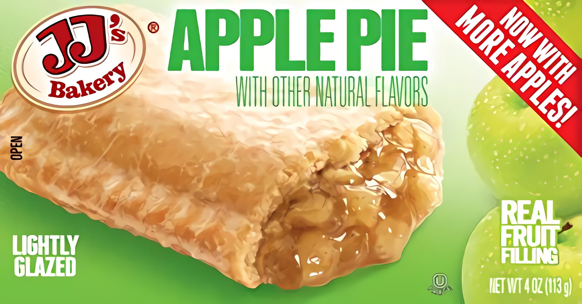 JJ's Bakery Apple Pie Snack Pies, Individual Dessert, Fresh-Baked, Nut-Free, Kosher Parve, 4 Oz Each (Case of 48)