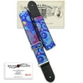 thumbnail image 1 of JK-03 Vintage Modern Electric Blue & Red Paisley Design With Chrome Hardware & Leather Ends, 1 of 8