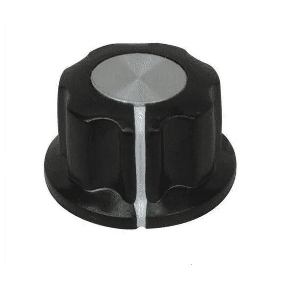 JK-901D-R KNOB,1/4"SHAFT,19.8MM,JK-901D, BLACK/ALUMINUM,w/SET SCREW Knob 1/4" Shaft 1
